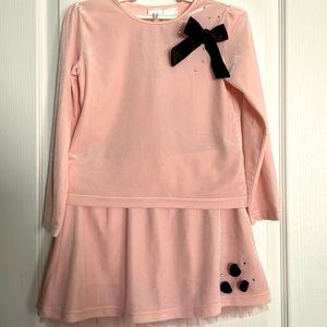 Soft Pink Velvety Girls 2-piece outfit